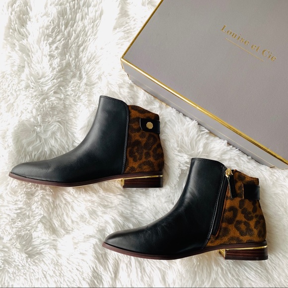 Louise et Cie Tangie Black / Leopard Bootie - Picture 2 of 8